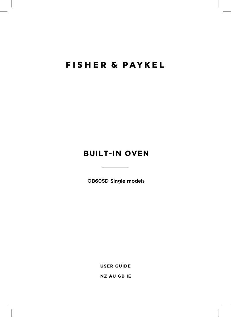 Image de la première page du manuel de l'appareil OB60SD7PX1