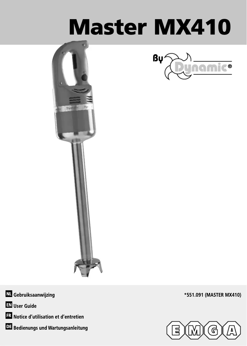 Page n°1 - Manuel utilisateur Dynamic Master 551091