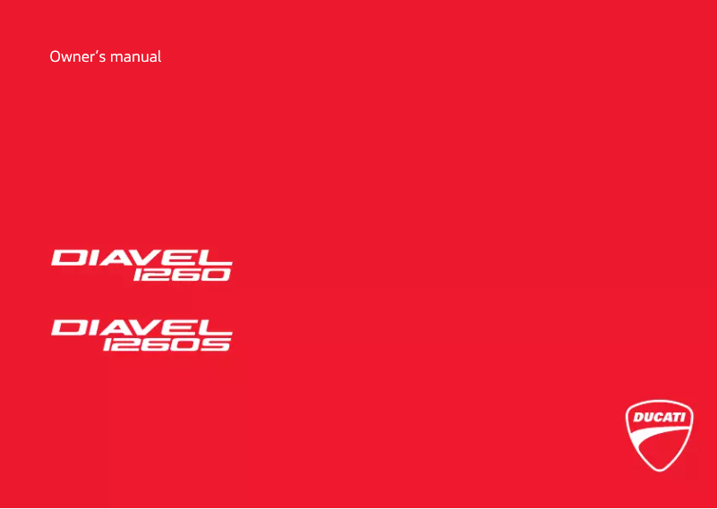 Page n°1 - Manuel utilisateur Ducati Diavel 1260 (2019)