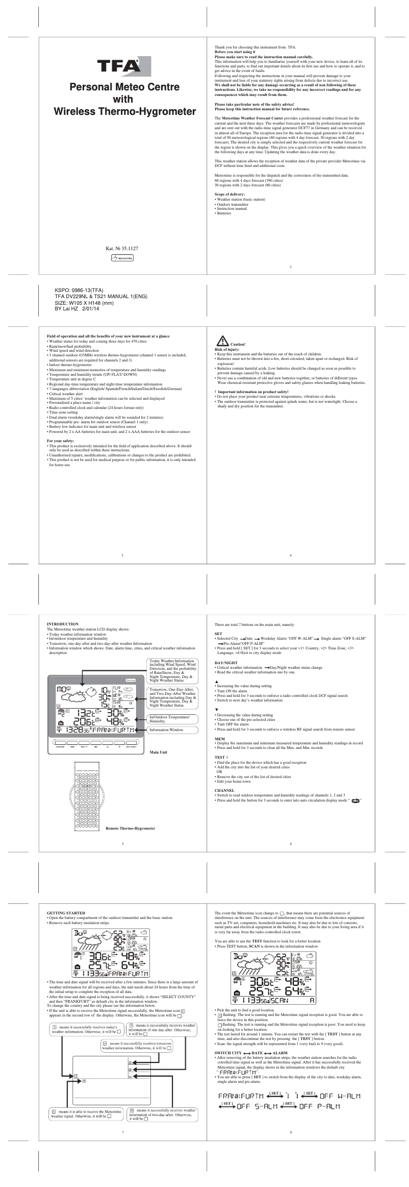 Página 1 del manual Manual de usuario TFA Meteotime Info