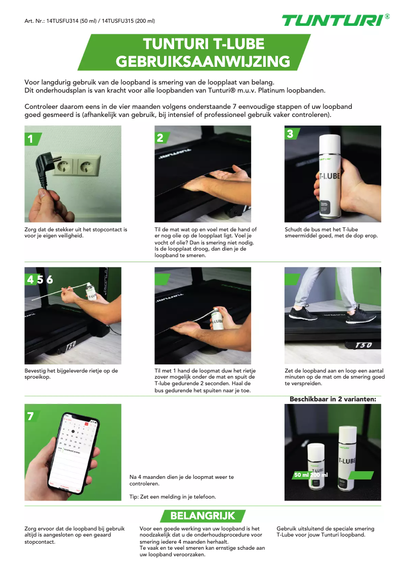 Image de la première page du manuel de l'appareil T-LUBE S