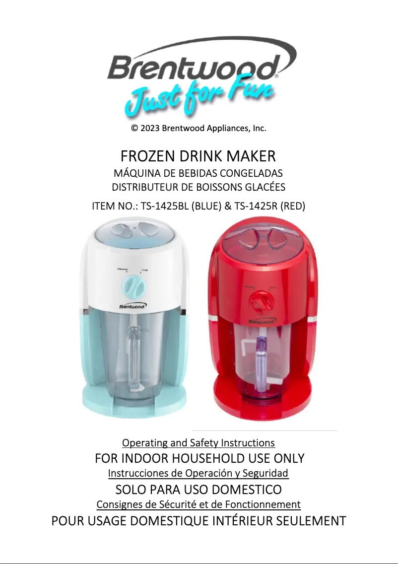 Page 1 de la notice Manuel utilisateur Brentwood TS-1425R