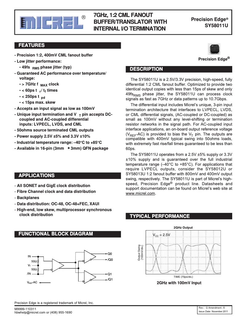 Image de la première page du manuel de l'appareil SY58011U