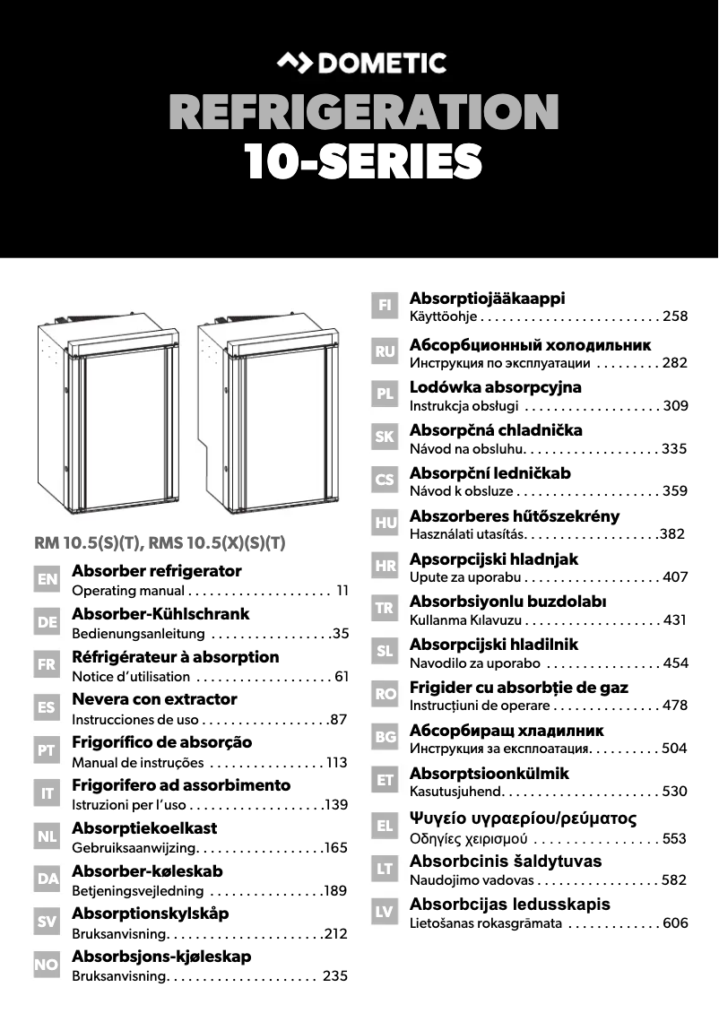 Image de la première page du manuel de l'appareil RM 10.5T