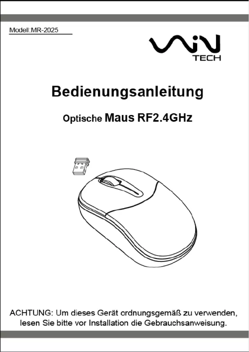 Page n°1 - Manuel utilisateur Wintech MR-2025