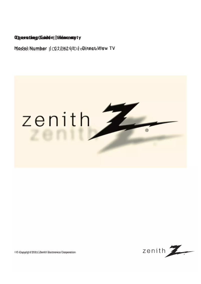 Page n°1 - Manuel utilisateur LG Zenith C27J28C