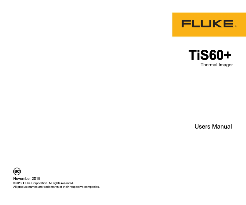 Page 1 de la notice Manuel utilisateur Fluke TiS60+