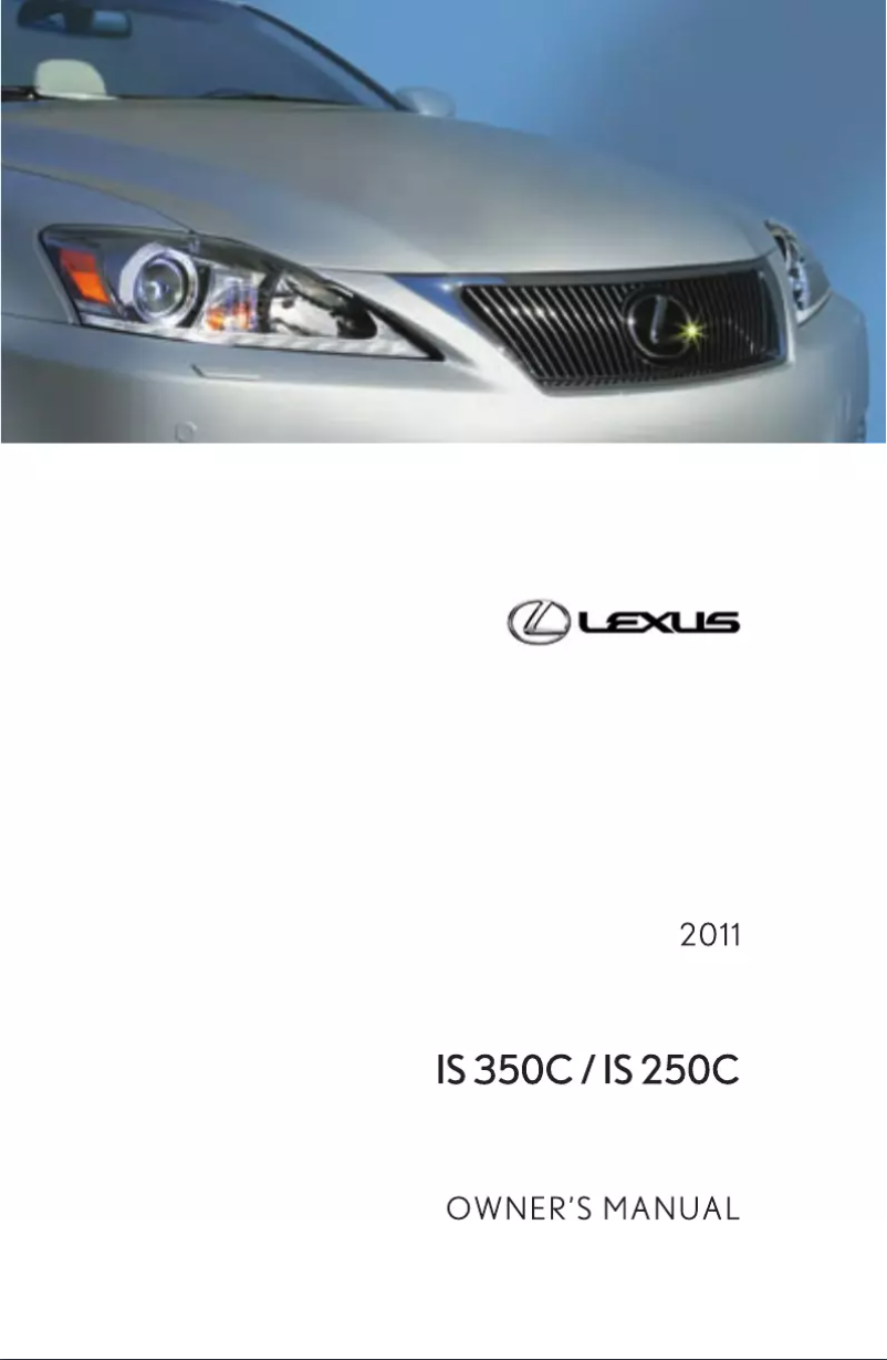 Page 1 de la notice Manuel utilisateur Lexus IS 350 C (2011)