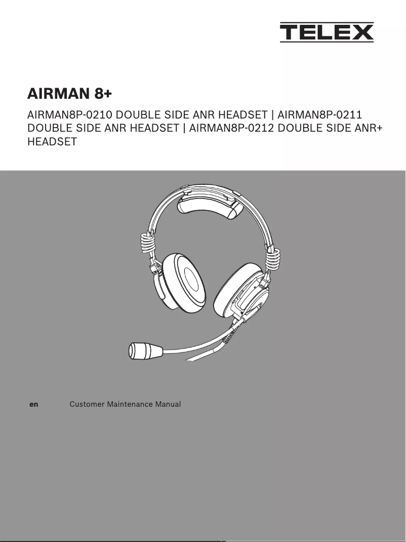 Page n°1 - Manuel utilisateur Telex Airman 8+