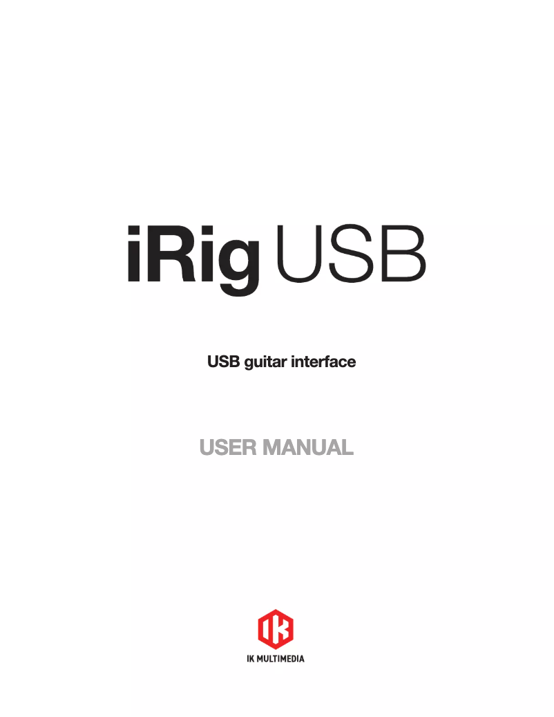 Page 1 de la notice Manuel utilisateur IK Multimedia iRig USB
