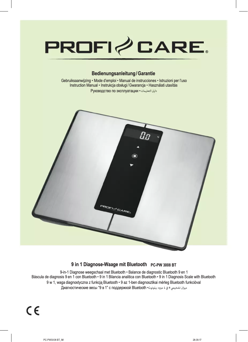 Page n°1 - Manuel utilisateur ProfiCare PC-PW 3008 BT