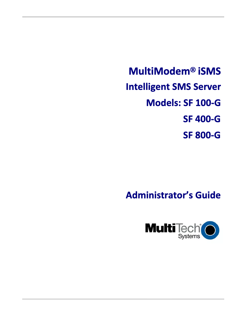 Page n°1 - Manuel utilisateur Multitech SF800-G-GB/IE