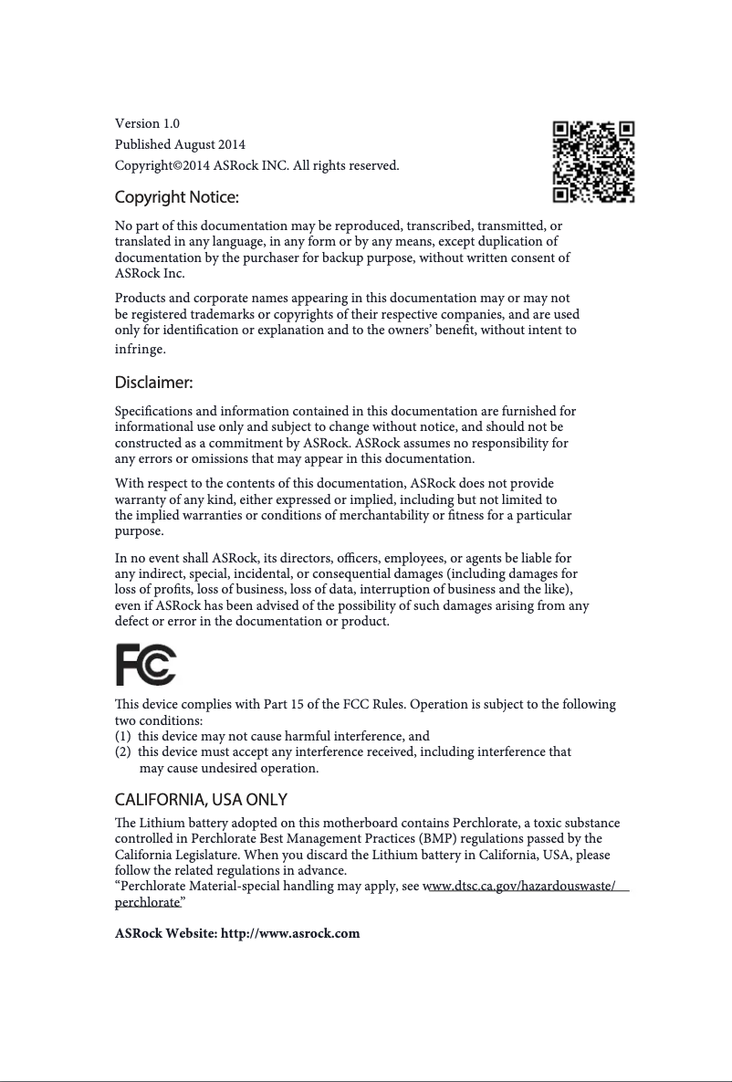 Image de la première page du manuel de l'appareil Fatal1ty X99X Killer