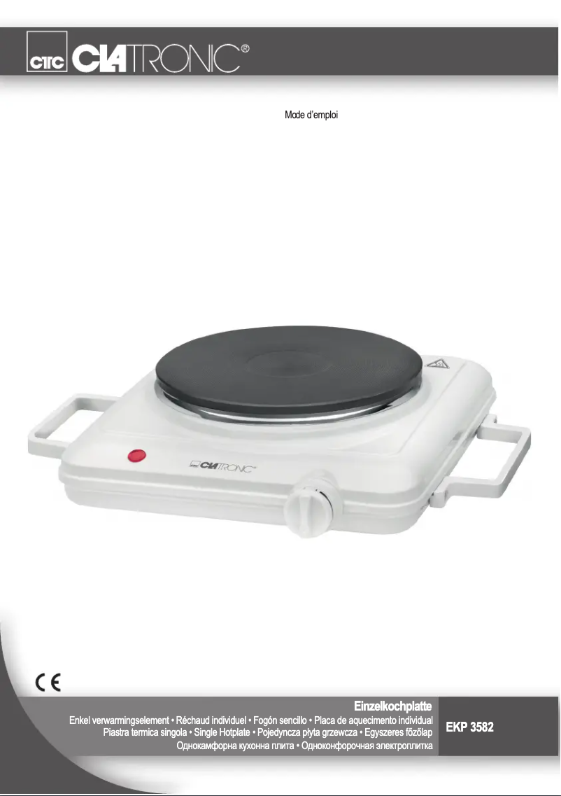 Page 1 de la notice Manuel utilisateur Clatronic EKP 3582