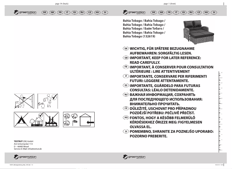 Page n°1 - Manuel utilisateur Greemotion Bahia