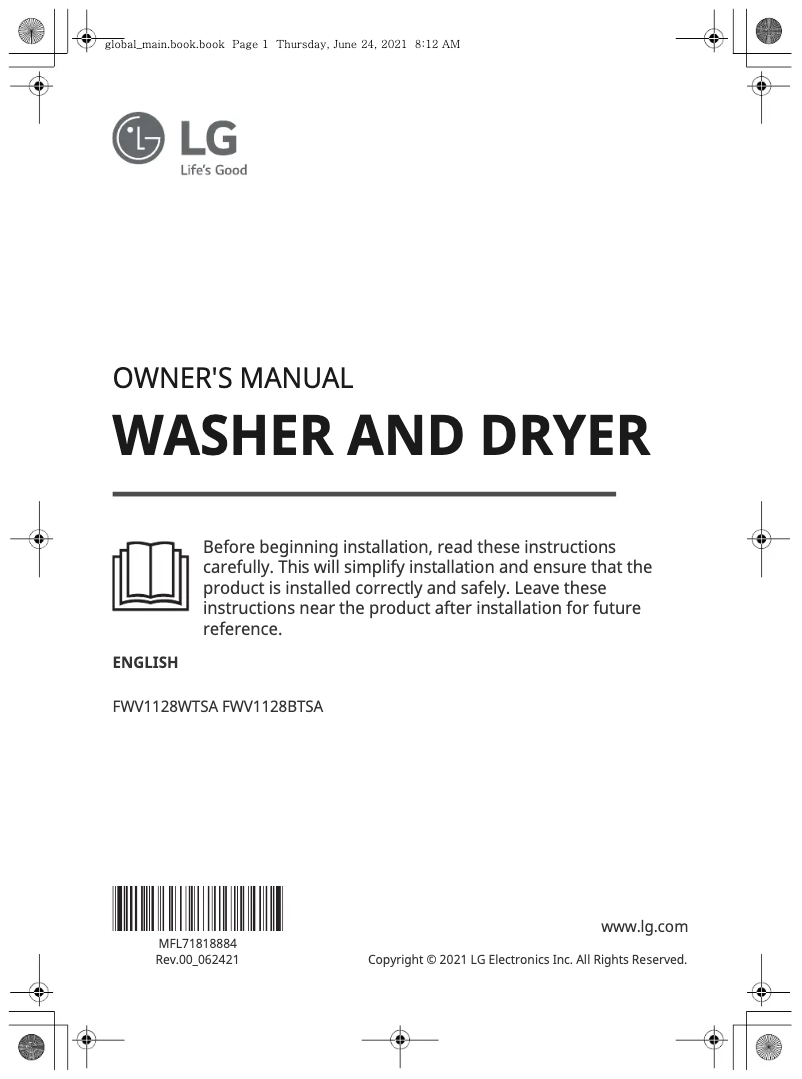 Página 1 del manual Manual de usuario LG FWV1128BTSA