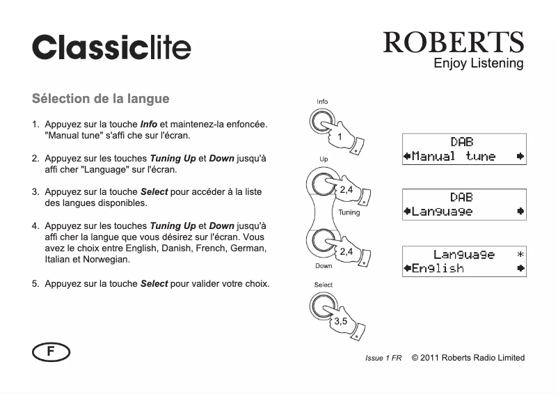 Page n°1 - Manuel utilisateur Roberts ClassicLite