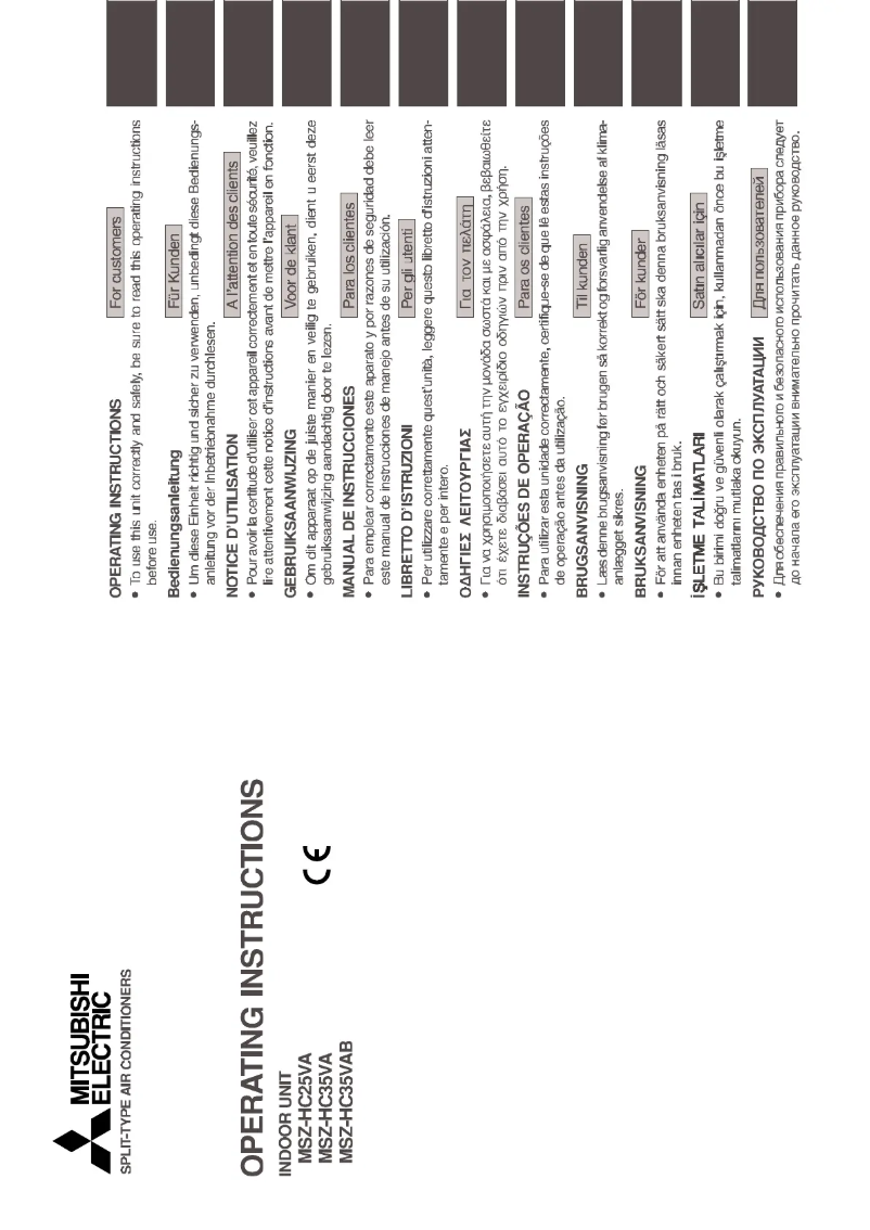 Page 1 de la notice Manuel utilisateur Mitsubishi KITMSZ-HC25VA