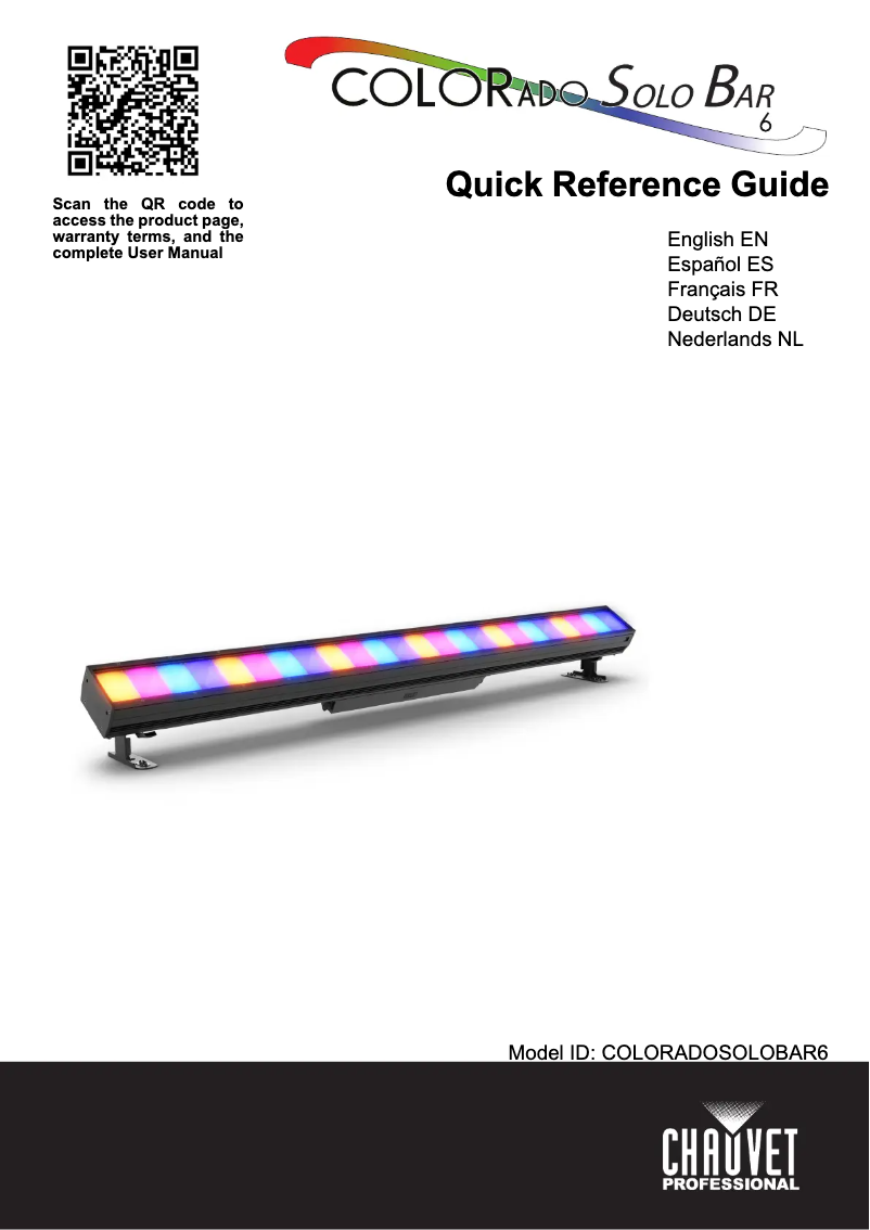Image de la première page du manuel de l'appareil COLORado Solo Bar 6