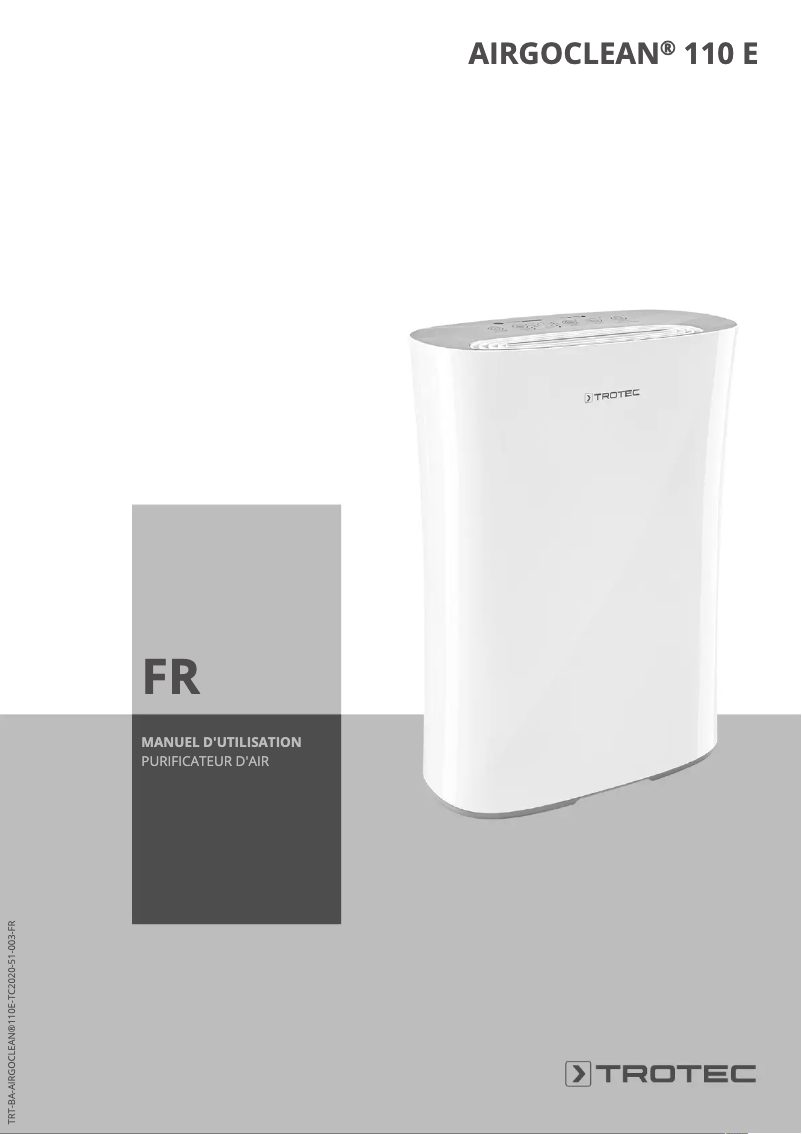 Image de la première page du manuel de l'appareil AirgoClean 110 E