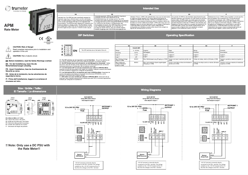 Página 1 del manual Manual de usuario Trumeter APM-RATE