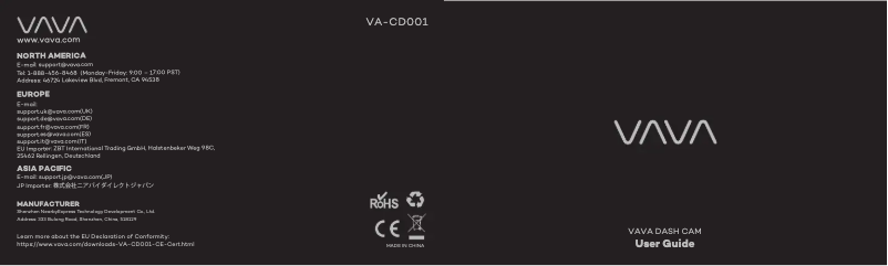 Image de la première page du manuel de l'appareil VA-CD001