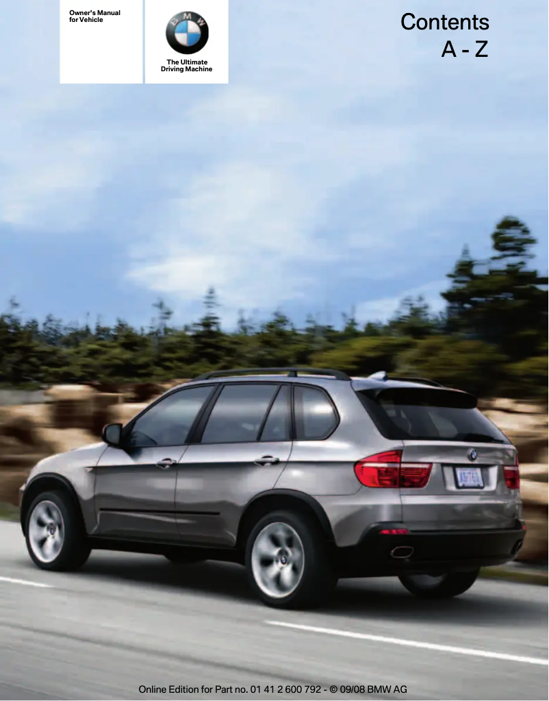 Page 1 de la notice Manuel utilisateur BMW X5 (2009)