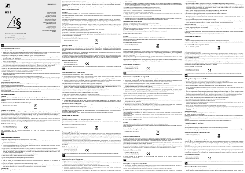 Image de la première page du manuel de l'appareil HS 2