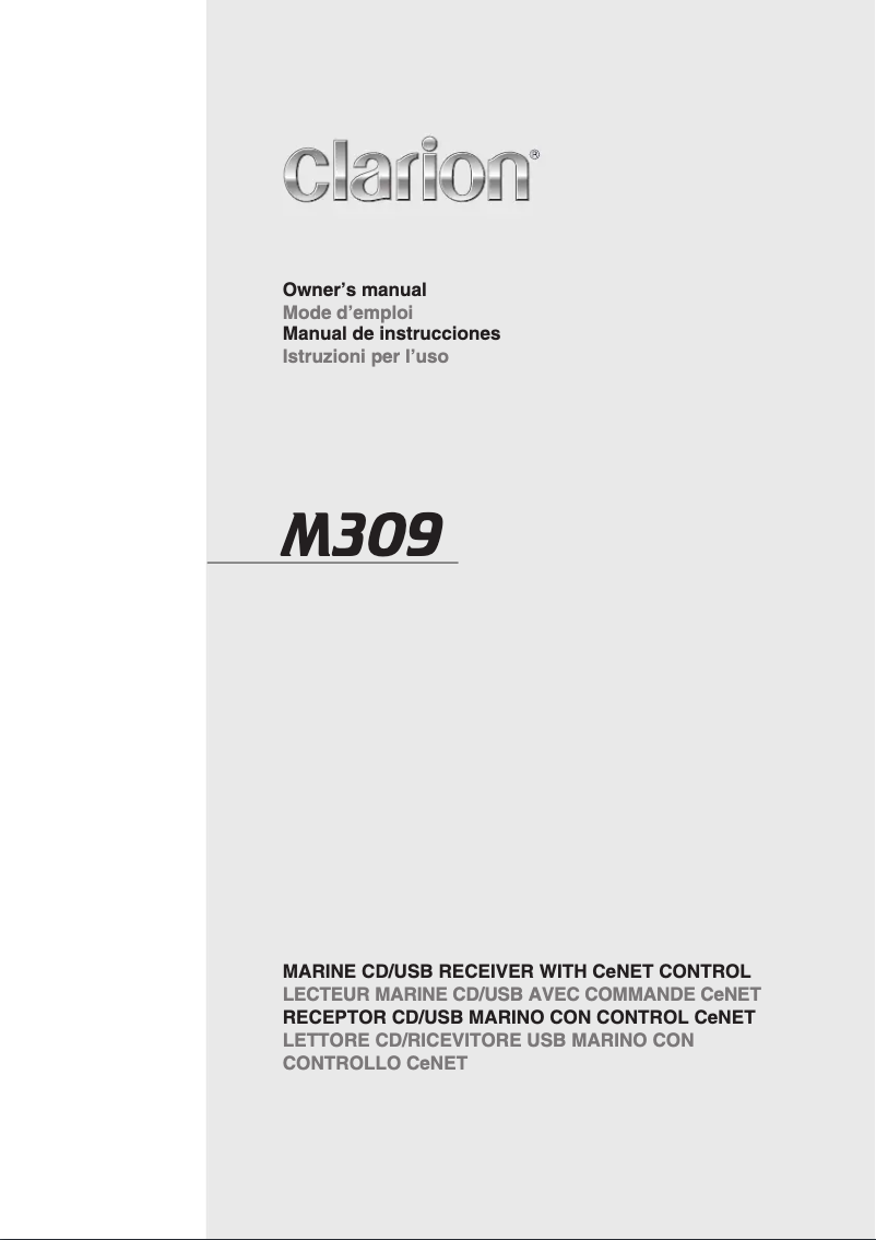 Page n°1 - Manuel utilisateur Clarion M309