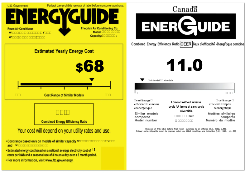 Page n°1 - Label énergétique Friedrich KEQ08A11A