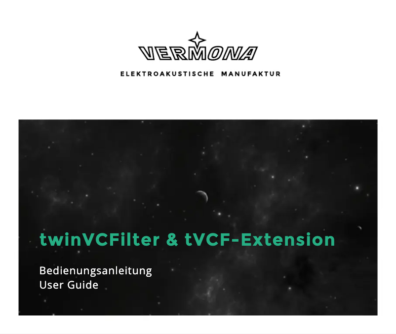 Page n°1 - Manuel utilisateur Vermona TwinVCFilter