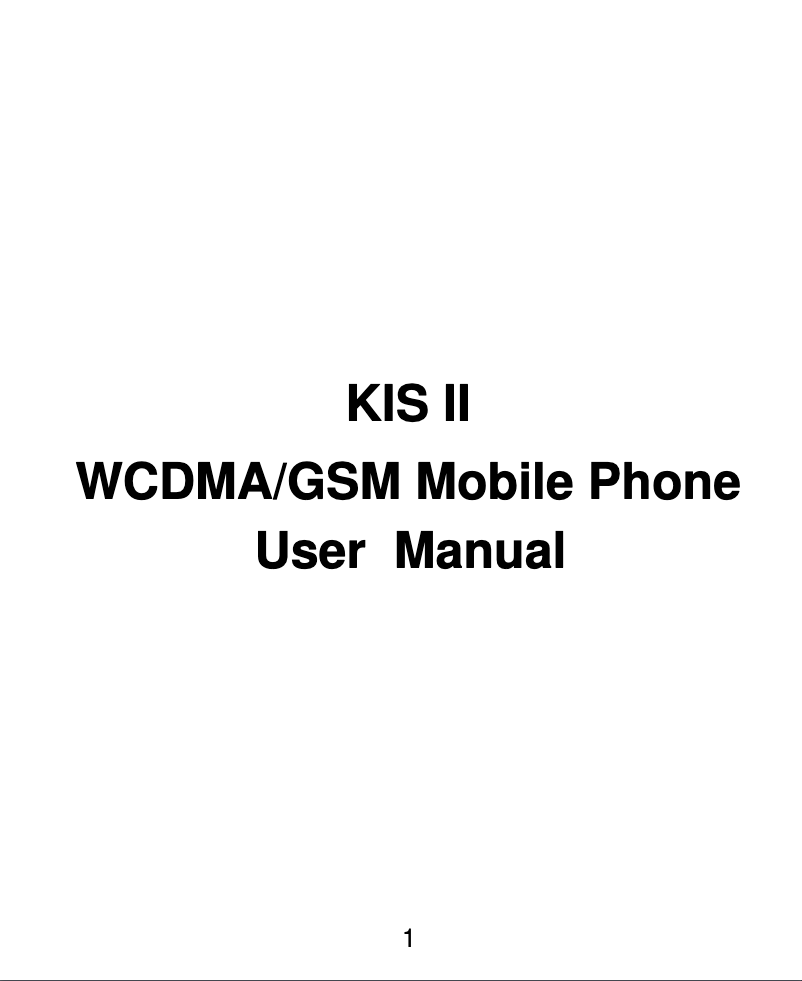 Page 1 de la notice Manuel utilisateur ZTE KIS II