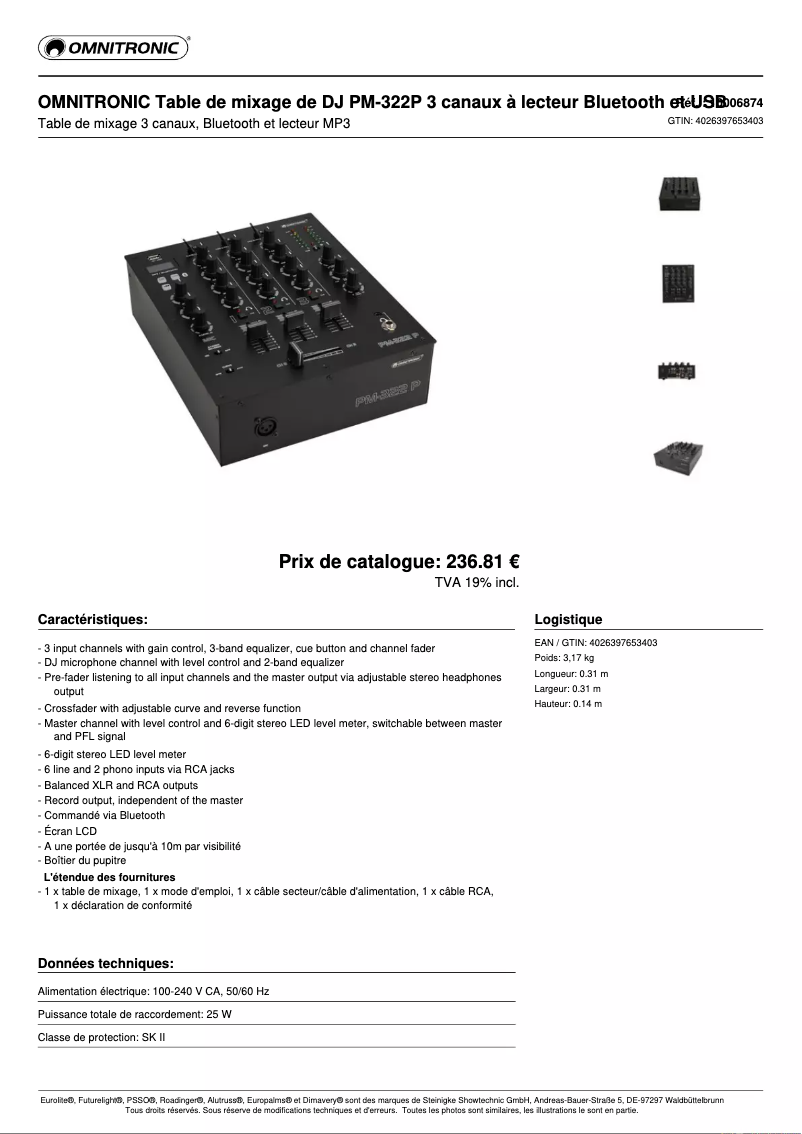 Image de la première page du manuel de l'appareil PM-322P