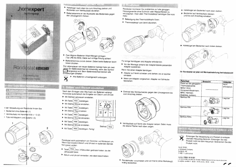 Page 1 de la notice Manuel utilisateur Honeywell HR 25