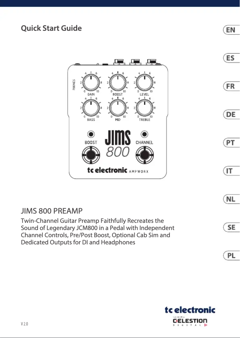 Page n°1 - Manuel utilisateur TC Electronic JIMS 800
