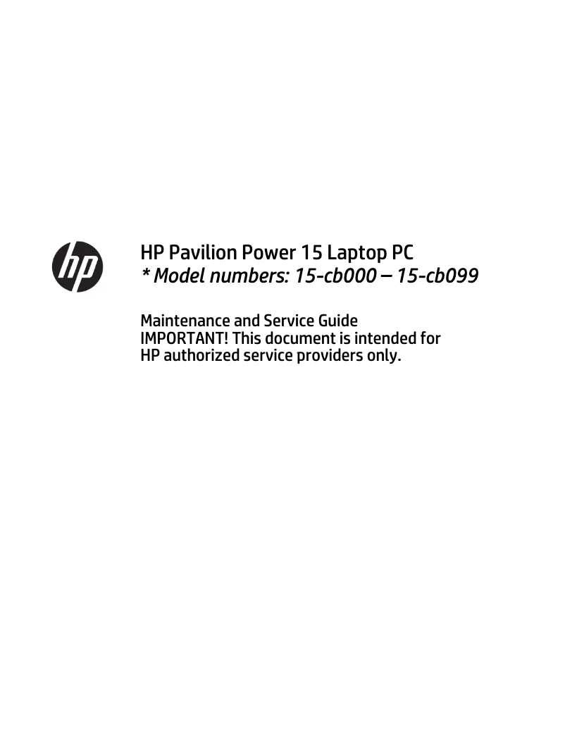 Page 1 de la notice Manuel utilisateur HP Pavilion Power 15