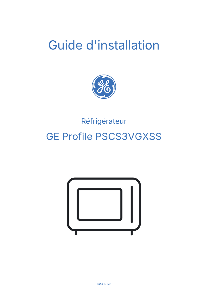 Image de la première page du manuel de l'appareil Profile PSCS3VGXSS
