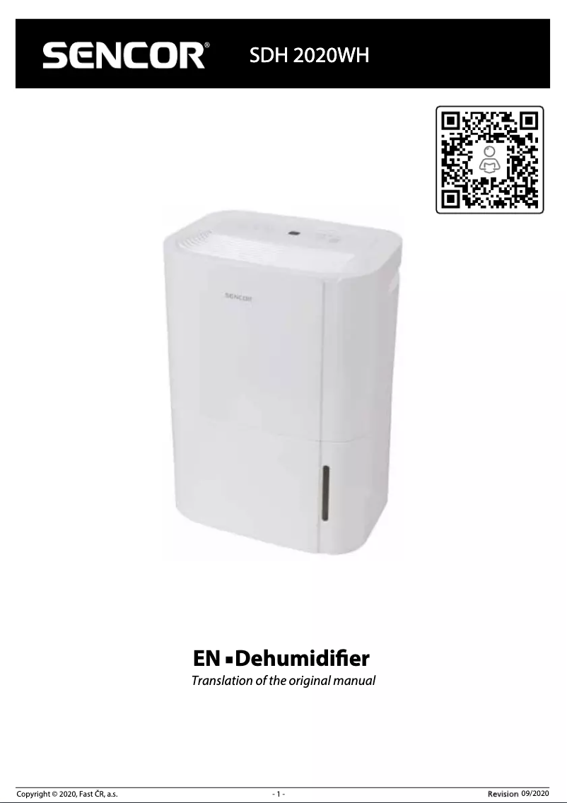 Image de la première page du manuel de l'appareil SDH 2020WH