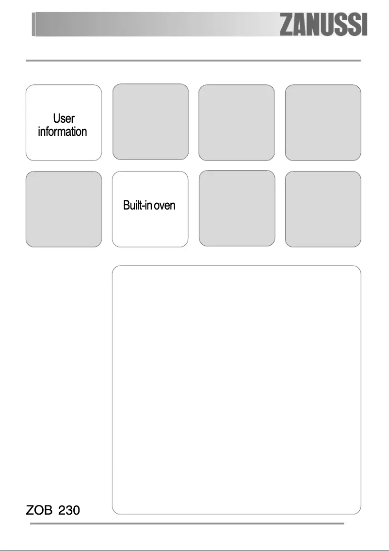 Page n°1 - Manuel utilisateur Zanussi ZOB230N