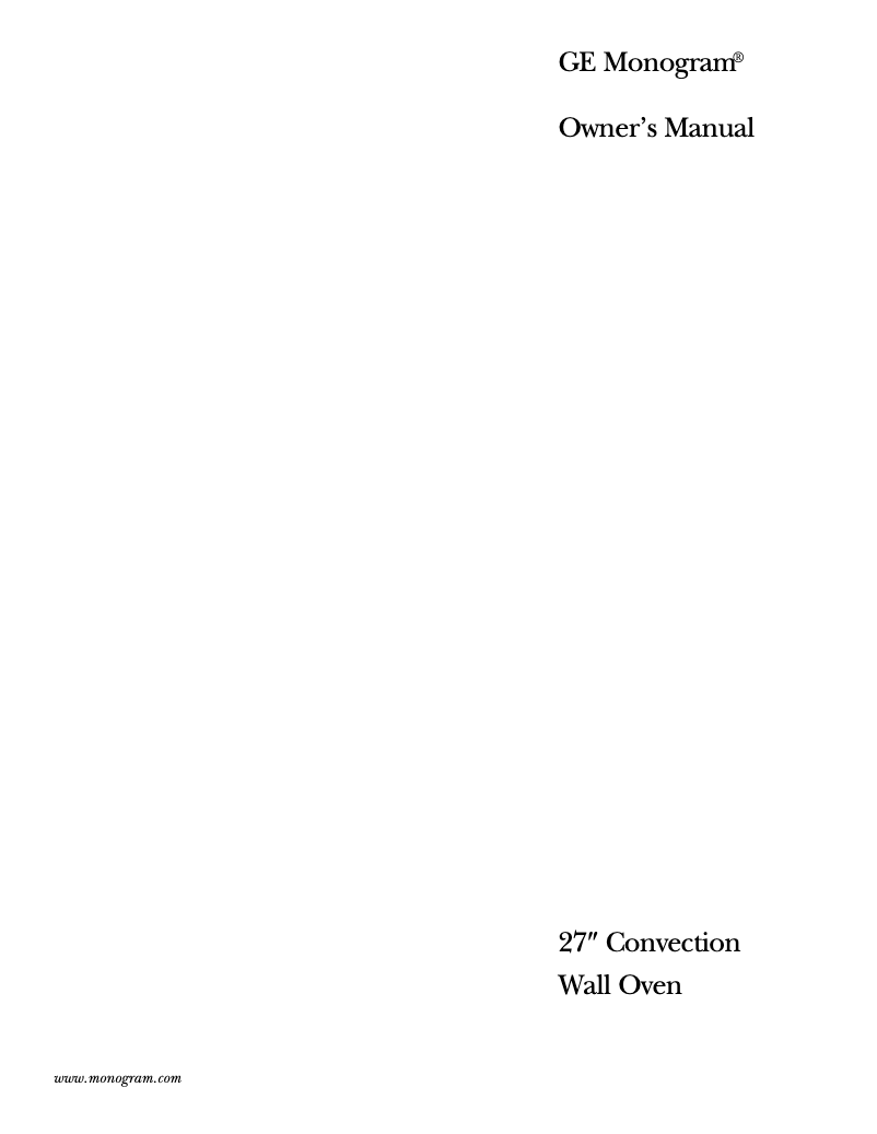 Page n°1 - Manuel d'utilisation et d'entretien GE ZEK937SDSS