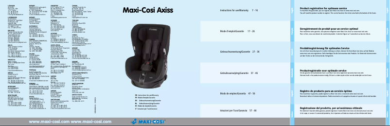 Página 1 del manual Manual de usuario Maxi-Cosi Axiss 2012