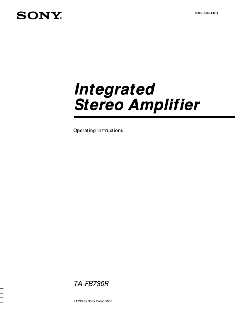 Image de la première page du manuel de l'appareil TA-FB730R