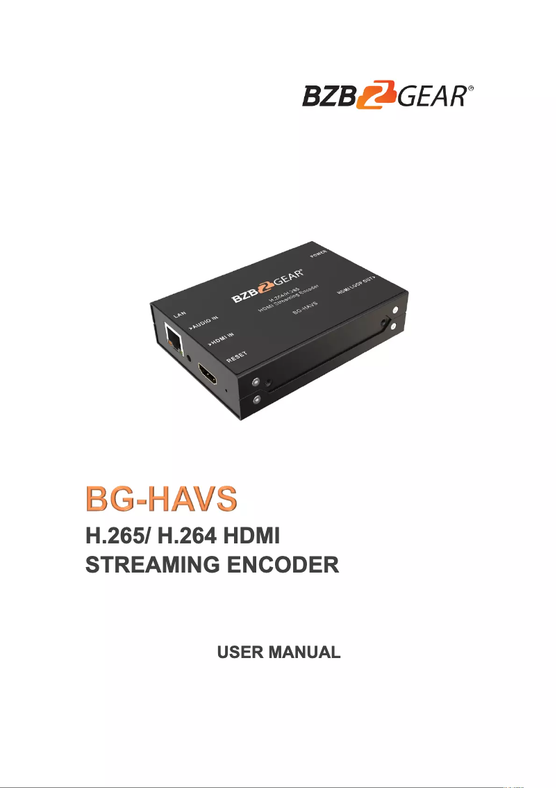 Page n°1 - Manuel utilisateur BZBGear HAVS