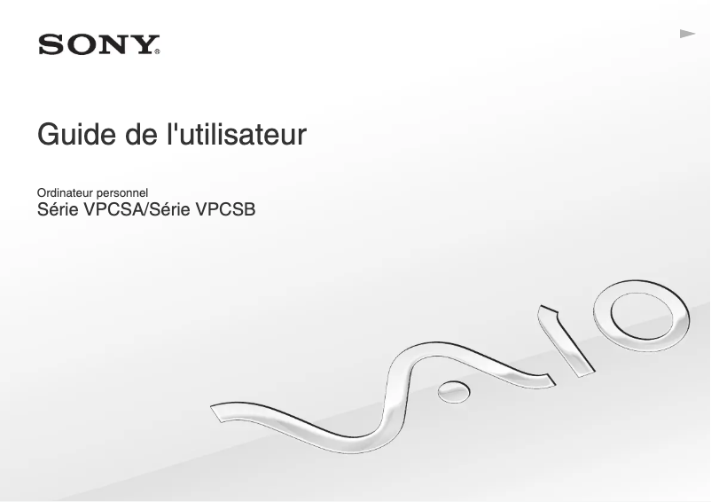 Image de la première page du manuel de l'appareil Vaio VPCSA20