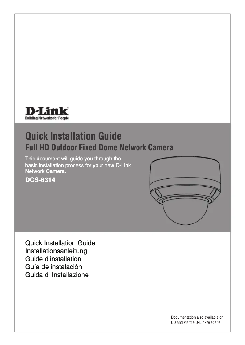 Page 1 de la notice Guide d'installation D-Link DCS-6314
