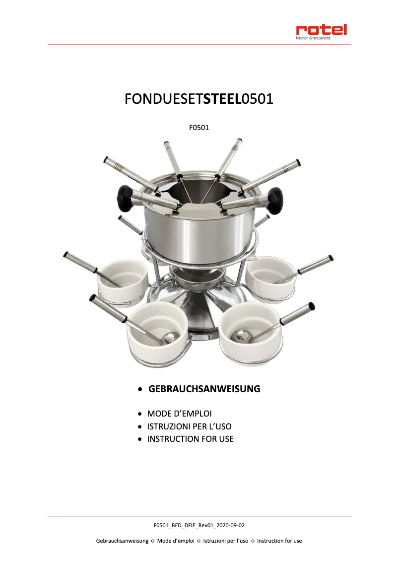 Page n°1 - Manuel utilisateur Rotel F0501