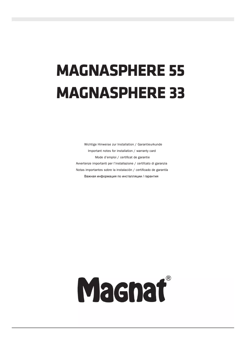 Image de la première page du manuel de l'appareil Magnasphere 55