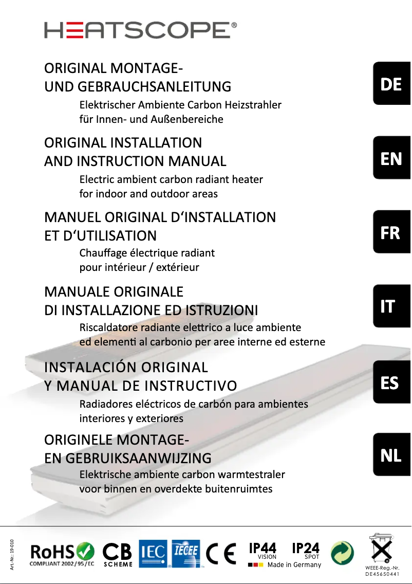 Page n°1 - Manuel utilisateur Heatscope Vision Plus 3200