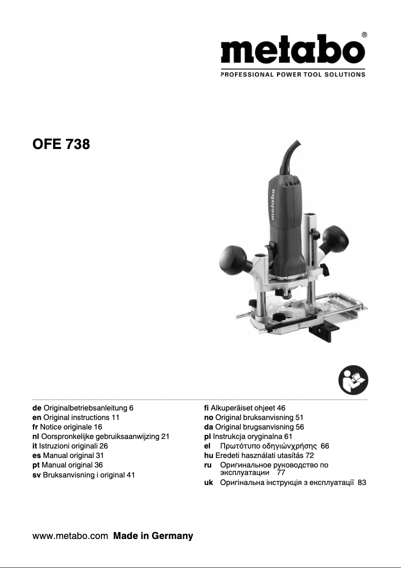Image de la première page du manuel de l'appareil OFE 738