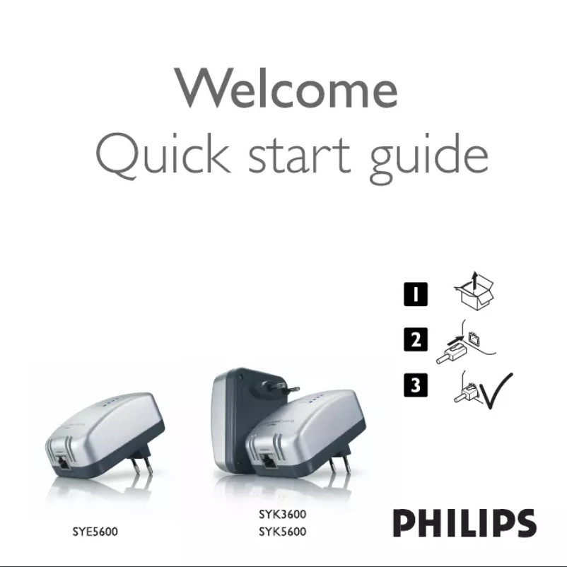 Page n°1 - Guide de démarrage rapide Philips SYK3600